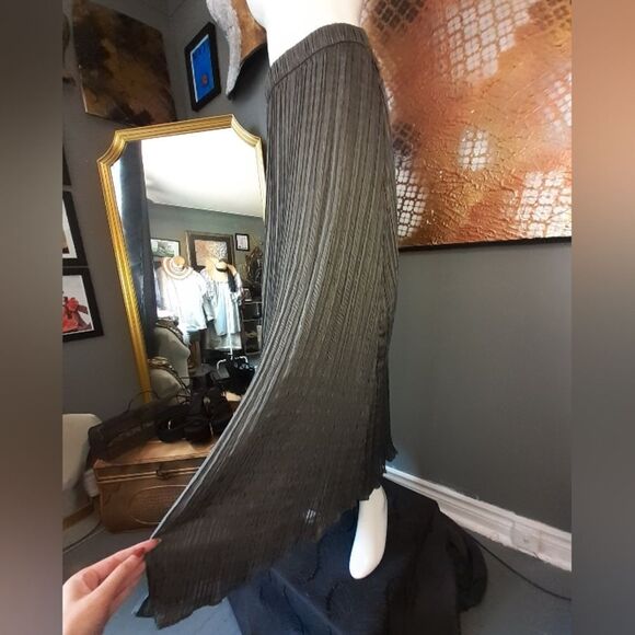 Zara Nwt Limited Edition Grey Pleated Maxi Skirt - Picture 7 of 14